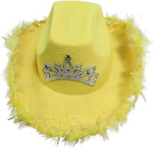 Mardi Gras Cowboy Hats for Women Solid Color Pinch Front Straw Canvas Fu... - £22.59 GBP