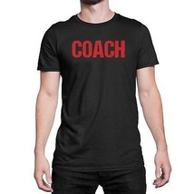 Black &amp; Red Coach T-Shirt Adult Mens Tee Shirt Screen Printed Coaching  Sports T - £11.21 GBP