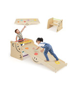 Wooden Climbing Toy Triangle Climber Set with Seesaw-Multicolor - Color:... - $145.95