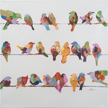 Artacc0148 Birds On A Wire Ii Acrylic Painting, 36-Inch, Yosemite Home Décor. - £63.14 GBP