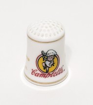 Campbell&#39;s Soup Advertising Food Girl Thimble 1&quot; Porcelain Soup on Stove - $14.84