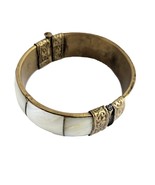 Blacelet Vintage Brass Bangle Magick Ivory - $43.24