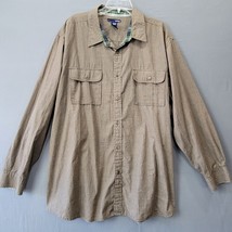 Basic Editions Men Shirt Size 2X Brown Preppy Plaid Classic Long Sleeve Buttons - £9.41 GBP