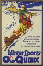 Winter sports in old Quebec Chateau Frontenac - Framed Picture - 11&quot; x 14&quot; - £25.53 GBP