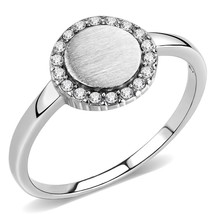 Gorgeous Circle Pave Simulated Diamond flower Stainless Steel Engagement... - £45.37 GBP