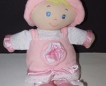 Kids Preferred rattle doll baby soft plush pink hat dress stars flower s... - $9.35
