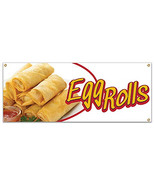 48 in. Egg Rolls Banner with Concession Stand Food Truck Single Sided - $36.10