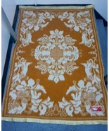 Vintage Shuang Yang Chun Mao Mao Tan FLOWERS 100% Sheep Pure Wool Blanke... - $1,815.43 CAD