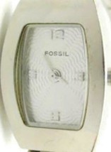Fossil 100 Ft Silver-Tone Bracelet Band Quartz Analog Ladies ES9645 Watch Woman - £23.81 GBP
