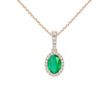 Authenticity Guarantee

ANGARA 0.8 Ct Vintage Style Oval Emerald Halo Pendant... - $835.12