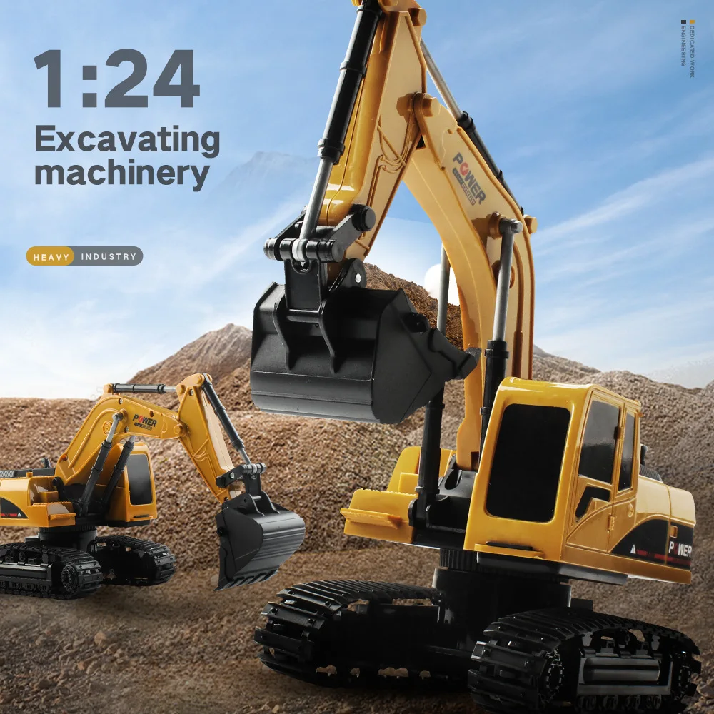 RC Car Toys for Boys 1:24 Remote Control Excavator with Light 1:24 Radio - £25.14 GBP
