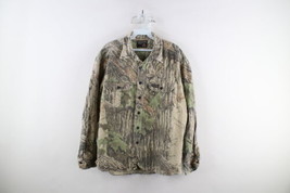 Vtg 90s Mens XL Distressed Realtree Camouflage Chamois Cloth Button Shirt USA - £50.58 GBP