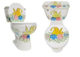 Mexican Talavera Ceramic Toilet Hand Painted - Swan - - $22,462.85 MXN