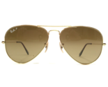 Ray-Ban Sunglasses RB3025 AVIATOR LARGE METAL 001/57 Shiny Gold w Brown ... - $102.63