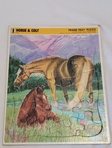 VINTAGE 1992 Rainbow Horse and Colt Frame Tray Puzzle - $14.84