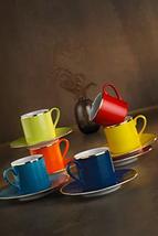 LaModaHome Dream Colorful Coffee Cup Set Espresso Coffee Cups with Saucers, Porc - £75.93 GBP