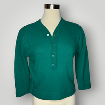 Vintage 1960s Dalton Joseph Magnin 100% Virgin Cashmere Green Sweater Bu... - $91.92