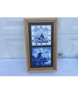 Vintage DELFT BLUE HandPainted Saliboat/Dutch Windmill Framed Ceramic Ti... - $222.74