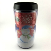 STARBUCKS COFFEE COMPANY 2005 8 oz Travel Tumbler Snowmen Christmas LUCY... - $19.34