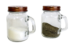 Retro Mason Jar Salt &amp; Pepper Shaker Set – Clear Glass w/ Steel Lids, 3.25" - $9.89