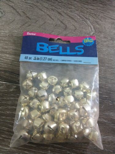 Darice 48 Piece 1/2 Inch Gold Jingle Bells-BRAND NEW-SHIPS N 24 HOURS - £9.56 GBP