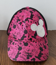 Disney Parks Youth Mickey Mouse Pink and Black Rhinestone Ball Cap - £7.83 GBP