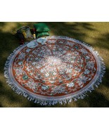 Indian Mandala Flower Tapestry Round Patio Picnic Table Beach Cover Brow... - $27.10 CAD
