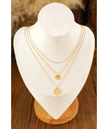 Gold Multi Layer Disc Pendant Alloy Necklace - $12.62 CAD