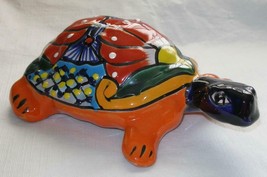 8&quot; Talavera Clay Turtle Tortoise Tortuga Colorful Garden Ornament Figurine T8 - £12.65 GBP