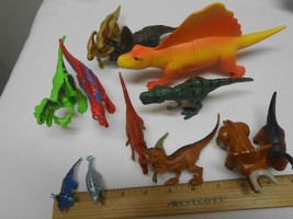 Bag of Dinosaurs Random Brands colors &amp; Sizes (13) Amblin T-Rex Spinosau... - $10.29