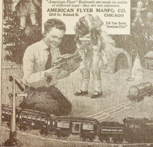 1921 American Flyer Railroad Christmas Advertisement Train Ephemera 6 x ... - $15.96 CAD