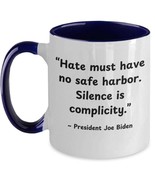 No safe harbor for hate, Joe Biden inspirational quote mug, civil rights... - $22.45
