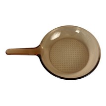 Visions Corning Amber Skillet 10&quot; Frying Pan Waffle Bottom Cookware France  - £27.12 GBP