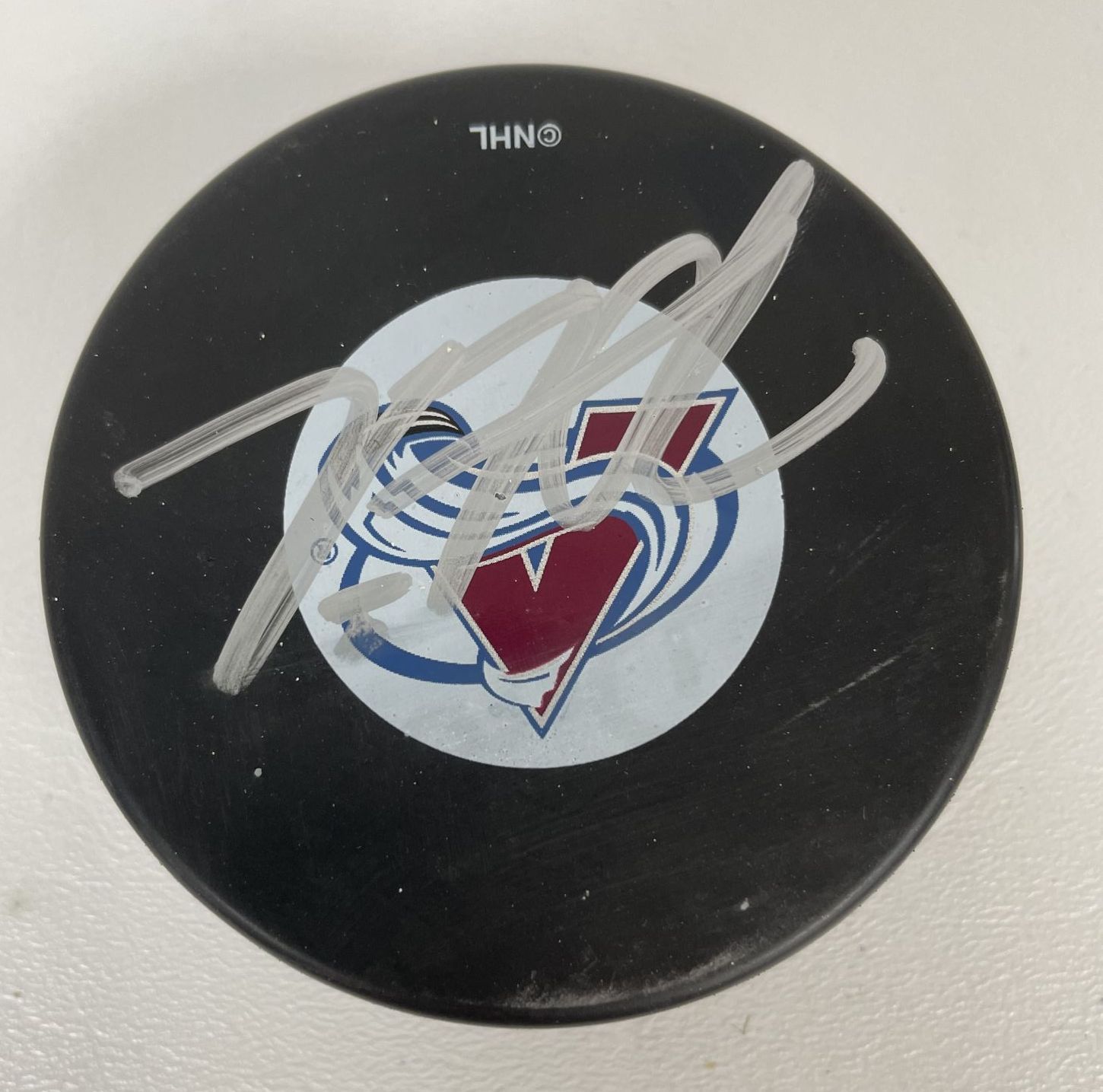 Primary image for David Aebischer Signed Autographed Colorado Avalanche Hockey Puck