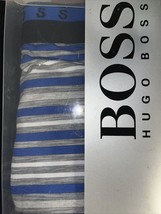 Hugo Boss MEN&#39;s Blue Stripes Logo UNDERWEAR TRUNK BOXER BRIEFS Cotton Si... - £18.10 GBP