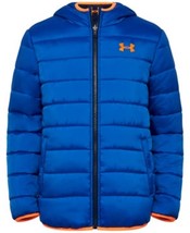 Under Armour Little Boys Reversible Puffer Hooded Jacket, Blue, Size Medium - $69.30