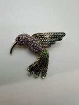 Vintage Rhinestone Hummingbird Bird Pin Brooch 5.1cm - £23.74 GBP