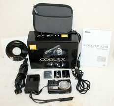 Nikon Coolpix S230 Digital Camera Outfit w/ Box, Bag, AC Charger Paperwork Cable - £70.88 GBP