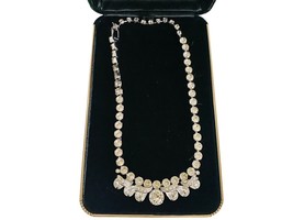 Eisenberg Signed Clear Ice Rhinestone Necklace 16 Inches - £48.24 GBP