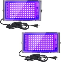 2 Pack 100W UV Black Light Black Lights for Glow Party IP65 Waterproof B... - £66.64 GBP