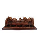 Leonardo Da Vinci The Last Supper Jesus And Disciples Faux Wooden Figuri... - $38.99