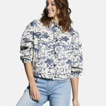 Bugatti Italian Short Denim Bomber Jacket Navy Boho Chic Pockets Cotton,... - $85.21 CAD