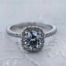1.50Ct Round Moissanite Engagement Silver Ring 18K White Gold Plated - $45.19