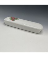 Vintage Delfts Handmade Covered Trinket Box Dish Rectangle Floral Jewelry - £18.45 GBP