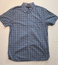 Tommy Hilfiger Sz M Short Sleeve Custom Fit Check Cotton Bitton Down Shirt - £10.16 GBP