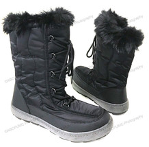 Women's Winter Snow Boots Black Fur Shoes Warm Ski Zipper, Size 5 6 7 8 ... - $14.35