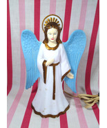 1950&#39;s Vintage GEM Lighted Christmas Angel Plastic Tree Topper Blue Wing... - $38.00
