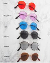 Oval Metal Frame Sunglasses Color Lenses Classic Retro Vintage Janis Joplin - £7.82 GBP