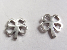 Four Leaf Clover 925 Sterling Silver Stud Earrings Good Luck - £2.88 GBP
