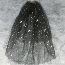 Veils With Metal Comb Sparkling Halloween Gothic Bride Day Black Wedding Cosplay - £10.55 GBP